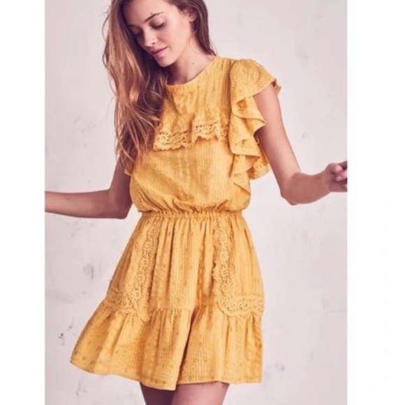 LoveShackFancy Marigold Mini Dress - Picture 1 of 16